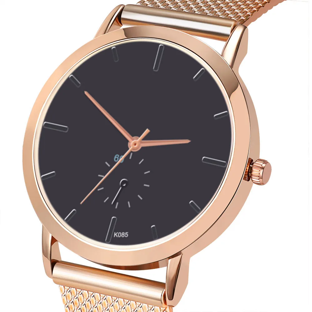 Women Fashion Luxury Leisure Auger Silicone Strap Stainless Steel