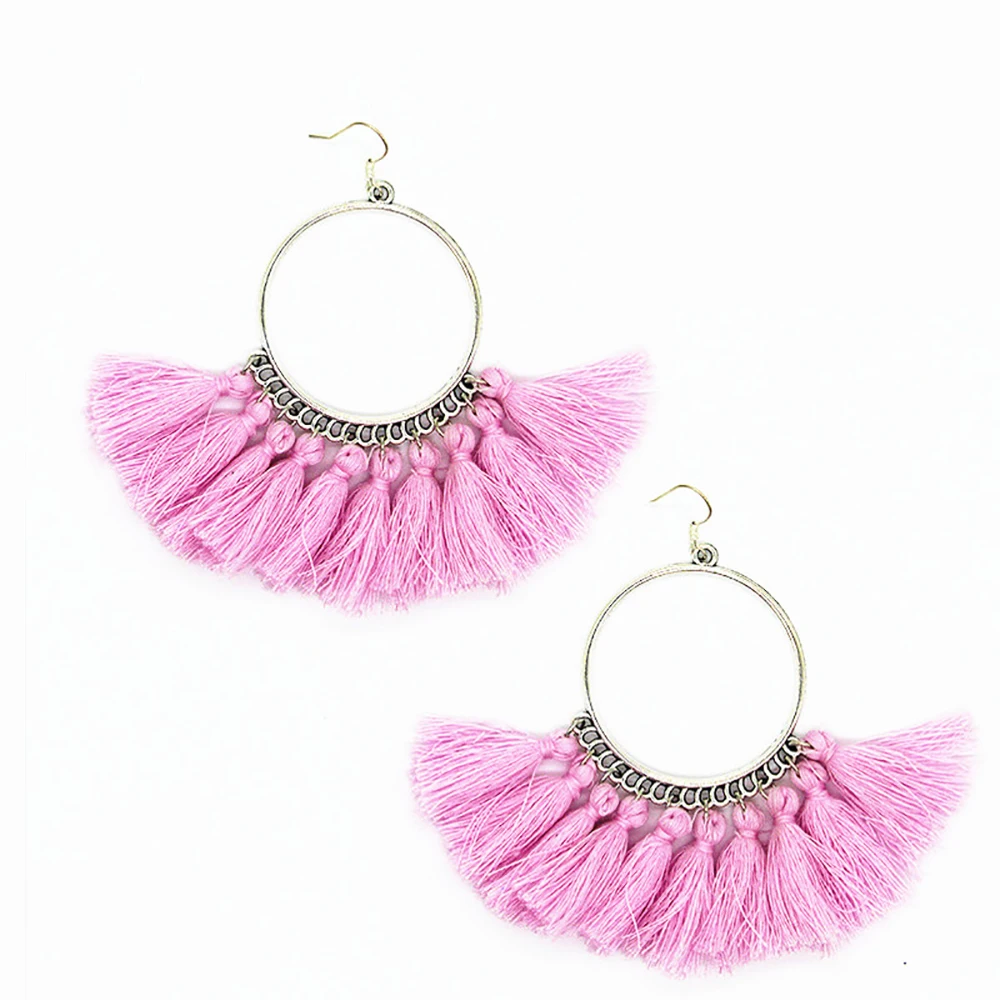 bls-miracle-fashion-jewelry-accessories-National-silver-color-sector-colorful-tassel-Dangle-earring-best-femme-gift (3)