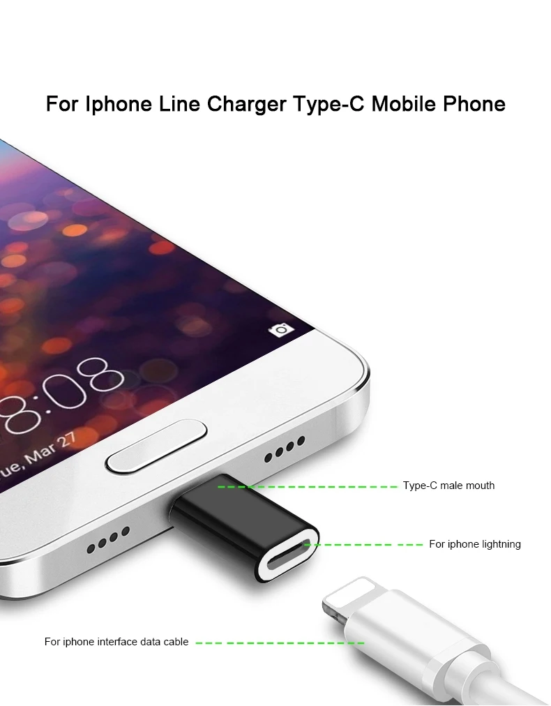 Для Lightning Pin to type C USB-C сплав конвертер зарядки type-C разъем телефона адаптер для iPhone huawei P30 Xiaomi телефон