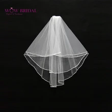 Wowbridal изящные белые невесты свадебная фата лента края органзы Короткие свадебные Интимные аксессуары