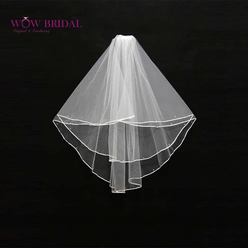 Wowbridal изящная белая свадебная вуаль для подружки невесты 2021 лента края органза