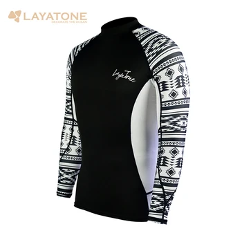 

LayaTone Rash Guard Men Long Sleeves Swimwear Swimsuit UV 50+Swimming Surfing Bathing Suit Water Sport Beach Fitness Gym Shirts