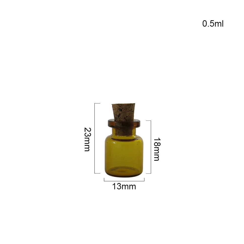 50x0,6 мл пустой мини Малый стеклянная бутылка для образцов с глаз крюк 0.6cc янтарный прозрачный Стекло флаконы с пробками