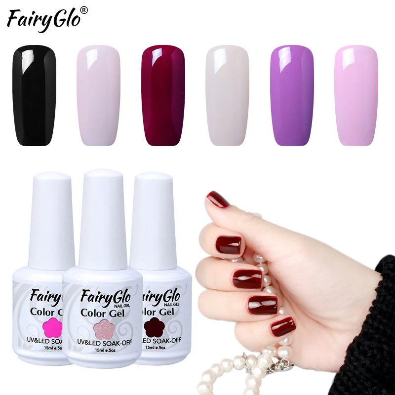 

FairyGlo 15ml Prue Color Nail Gel Polish Soak Off UV Gel Nail Polish Semi Permanent Stamping Lucky Lacquer White Nail Gel Ink