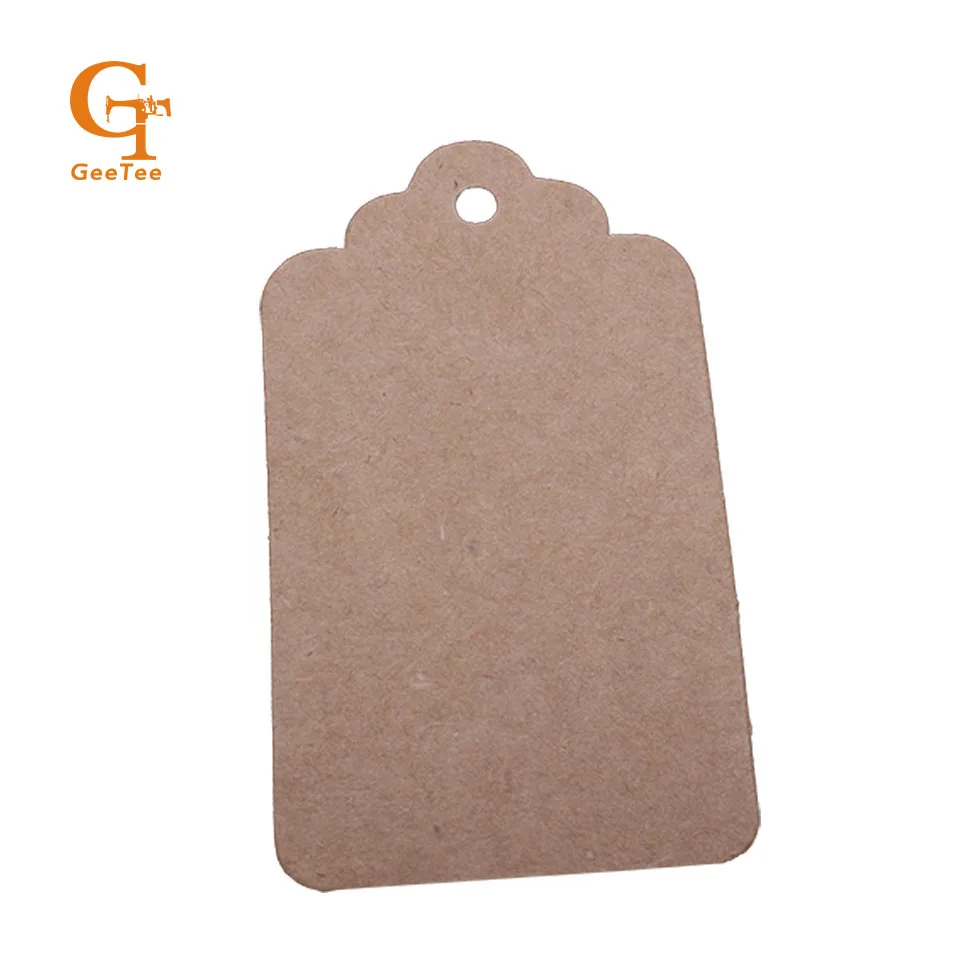 Vintage Scallop Blank Kraft brown price paper hang tag DIY wedding