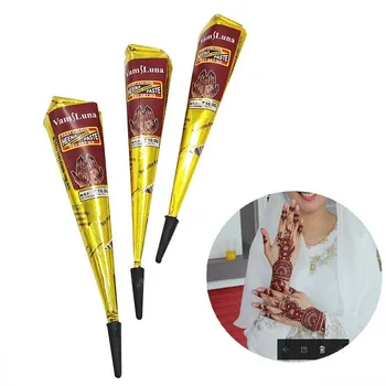 

Golecha 12pcs 25g Dark Red Mehndi Henna Cones Indian Natural Henna Tattoo Paste Temporary Tattoos Hand Body Art Paint Pigment