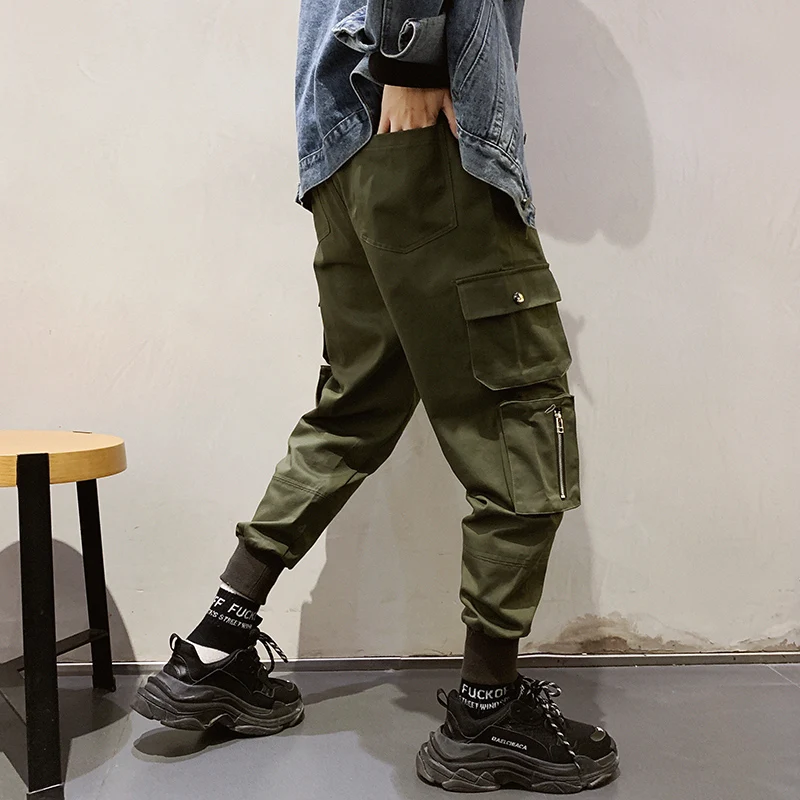 

Laamei Men Fashion Loose Harem pants sports Joggers brand elastic waist hip hop Trousers mens Multi-pocket streetwear Sweatpant