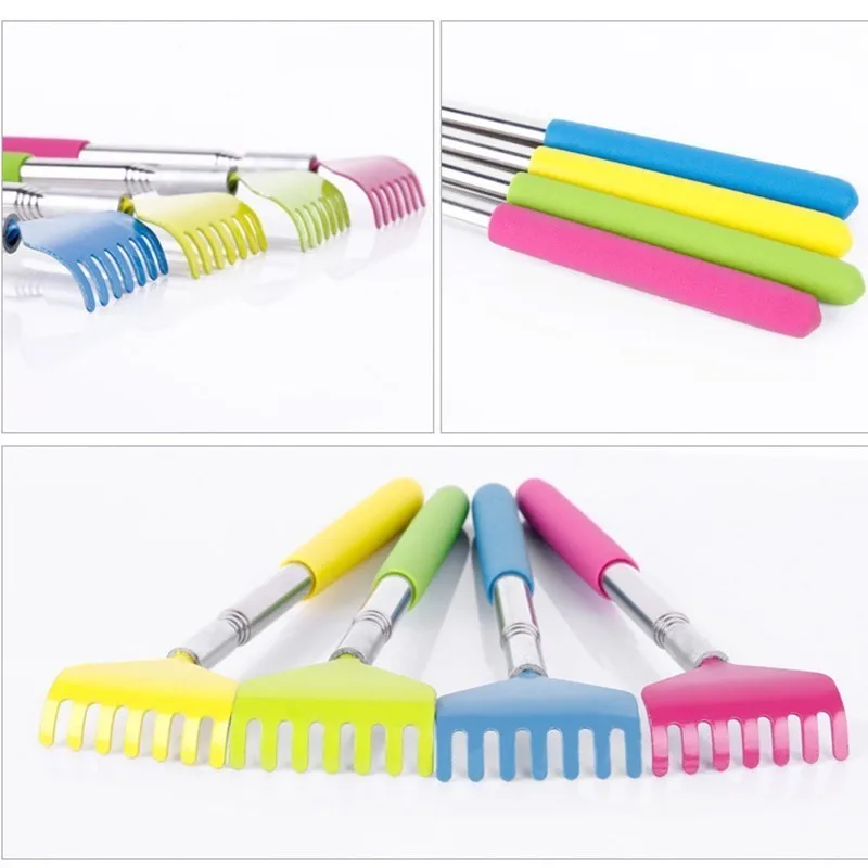 Stainless Steel Back Scratcher Portable Adjustable Extend Body Anti Itching Stick Scraping Back Extendable Telescoping Relief