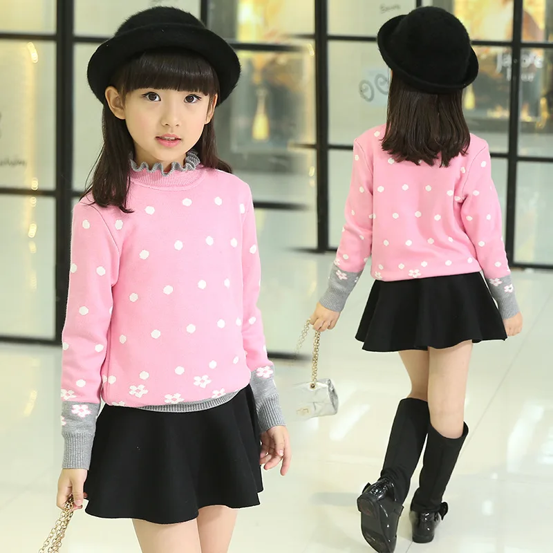 Детская одежда свитер для девочек вязаные комплекты новая зимняя Корейская