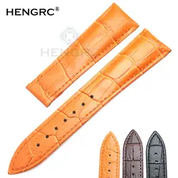 HENGRC Ремешки для наручных часов 20 мм 22 пояса из натуральной кожи часы ремешок чёрный; коричневый оранжевый пояс замена без пряжки Omega