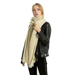 2018 зимний теплый шарф для Для женщин Для мужчин корейский модный вязаный шарф Кашемир сплошной Цвет шерсти теплый шарф Одна деталь