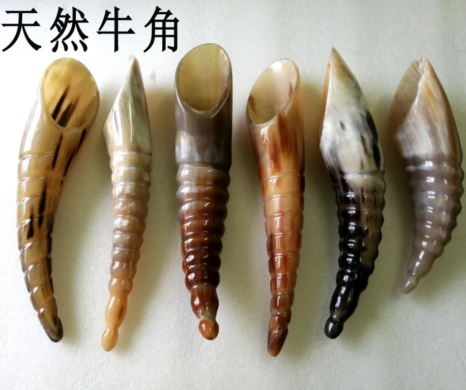 

Pure natural, hand polished, spiral ox horn cylinder, one root, exquisite handicraft, collection