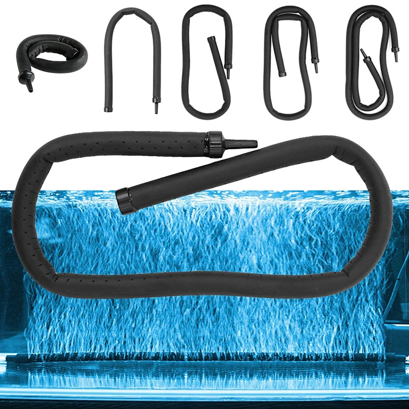 

20/30/45/60/75 cm Aquariums Fish Tanks Pump Hydroponic Oxygen Diffuser Bubble Tube Bar Wall Curtain Tube Hose Black Air Stone