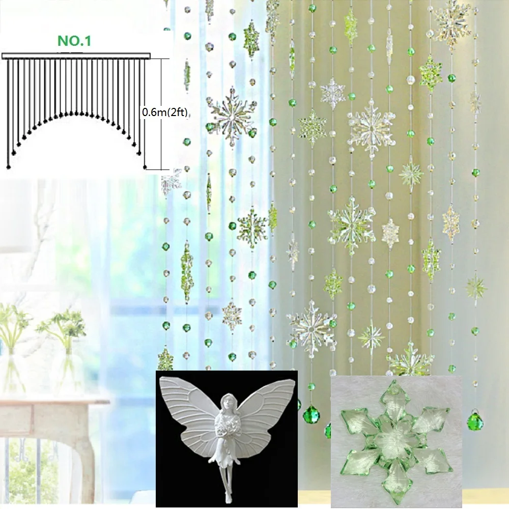 Готовая занавеска № 1 23 шт./лот ледяной снег ангельский Кристалл бисера занавесы дверь экран крыльцо перегородка Рождественское украшение