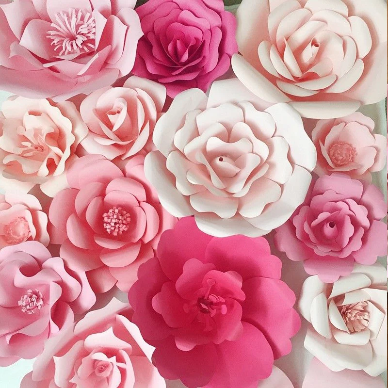 NEW Paper Flower Backdrop Wall Giant DIY Rose Flowers Wedding Party Decor 30 cm