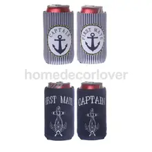 2 paires de canette de bière en étain | Glacière porte-canette capitaine et premier compagnon