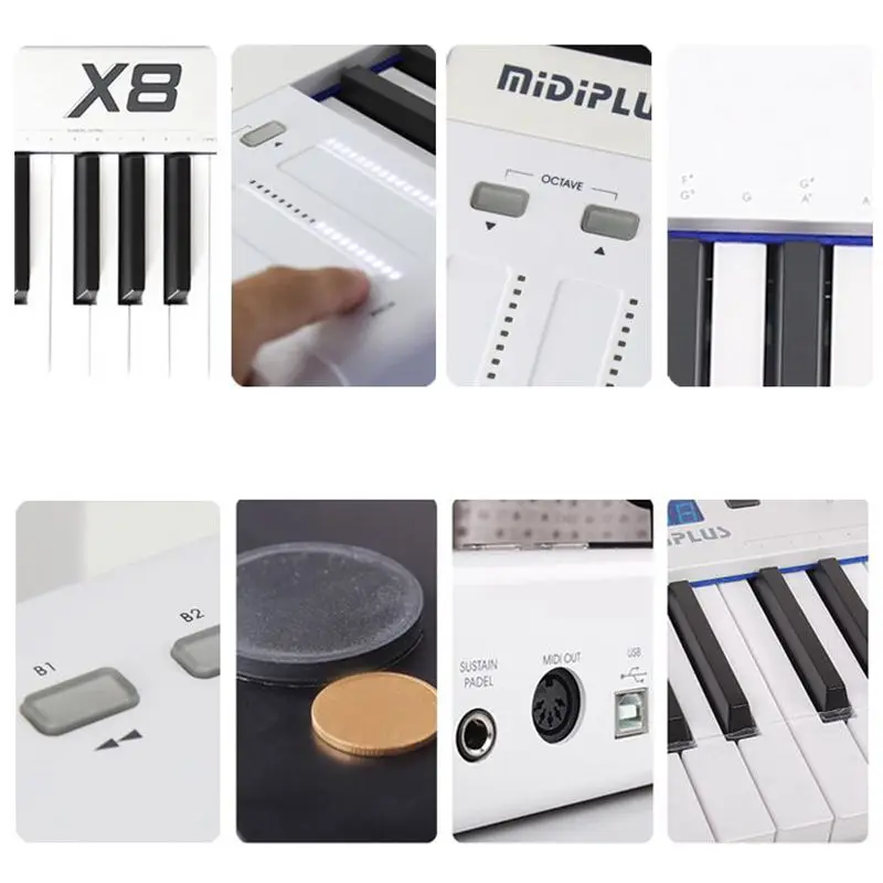 Midiplus X8 2018 88Key с полувзвешенными клавишами USB midi клавиатура Контроллер. контроллер