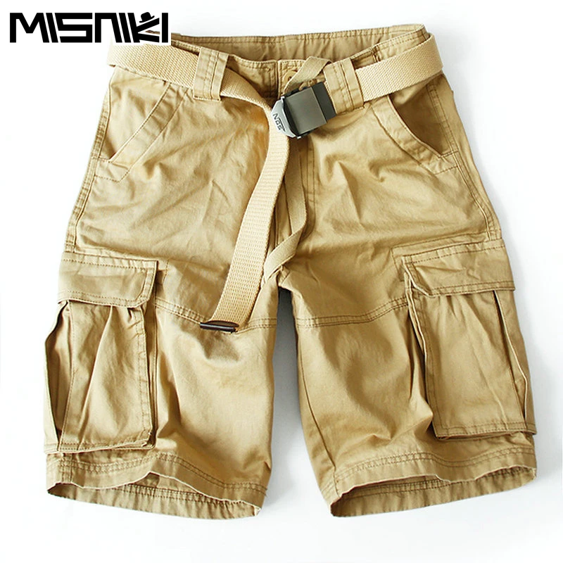 MISNIKI 2017 Summer Cotton Men Shorts Masculino Cargo Military Men's