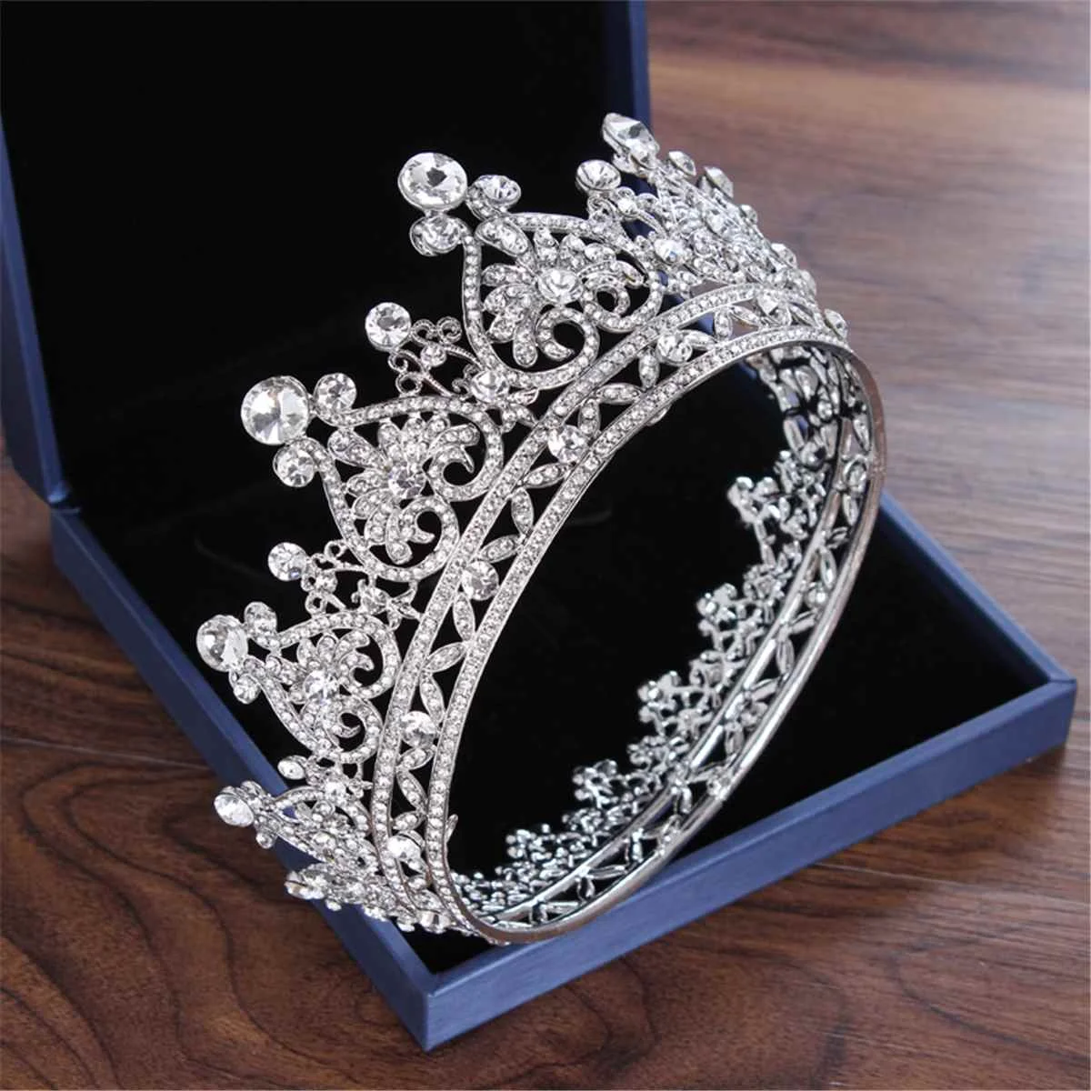 Gold /Silver Luxury Baroque Handmade Rhinestone Bridal Crown Tiaras Crystal Diadem Tiaras Bride Headbands Wedding Hair Jewelry
