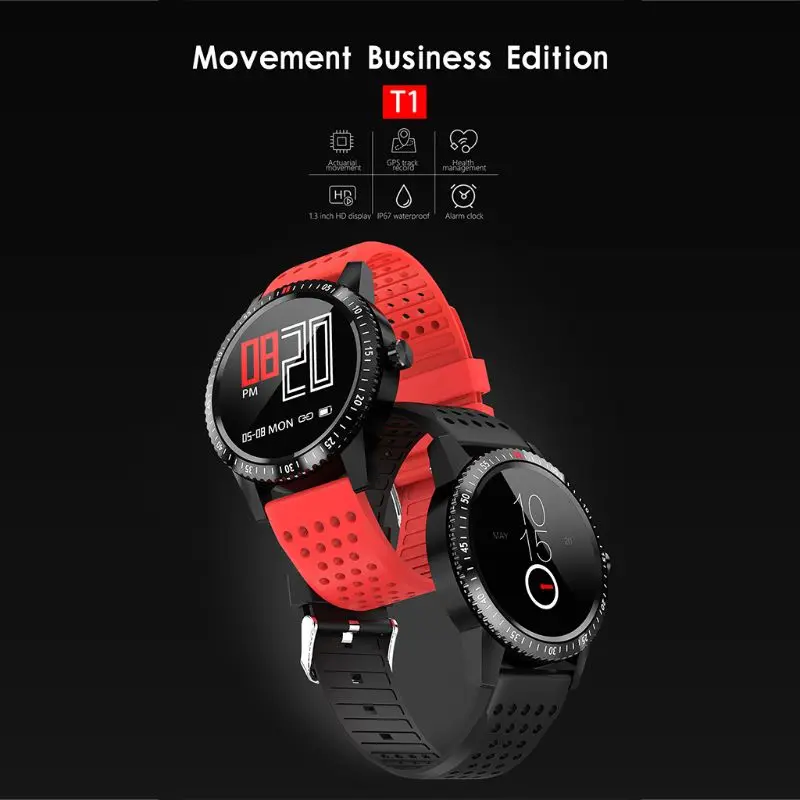 T1 Smartwatch IP67 Waterproof Wearable Device Heart Rate Monitor Color Display Smart Watch For Android IOS 30 Days Standby