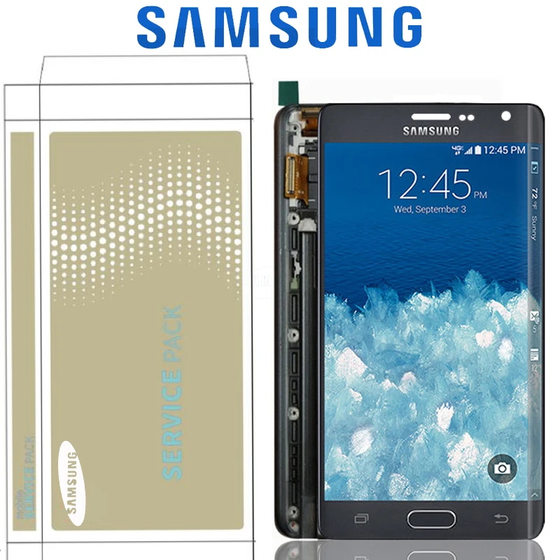 

5.6'' Original Super AMOLED LCD For Samsung GALAXY Note 4 Edge N915 N9150 N915F Display With Touch Screen Digitizer With Frame