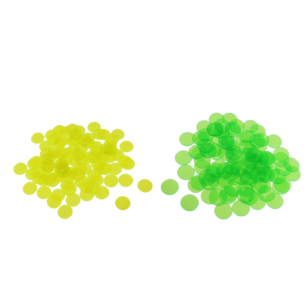 200 Pieces Plastic 3/4 Inch Translucent Bingo Chip for Bingo Game Cards For Classroom Carnival Bingo Games