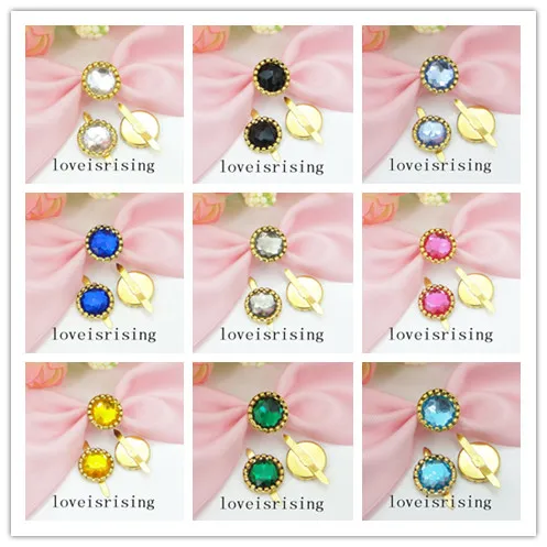 

16 Colors You Pick--50pcs acrylic beads Gold Plated Brads Paper Fastener for wedding favor box Decor Scrapbooking DIY Craft
