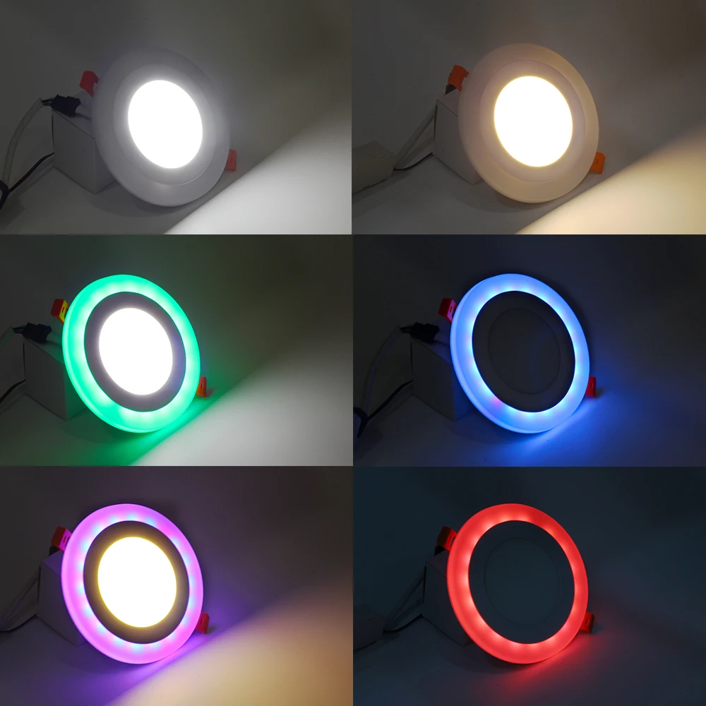 Ультра тонкий светодиодный RGB свет панели круглый светодиодный панель потолочный светильник светильники теплый белый/белый+ RGB с 24key пульт дистанционного управления