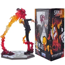 17cm One Piece Black Leg Sanji Fire Battle Ver PVC Action Figure Collection Model Toy new hot 18cm one piece sanji model classic fight frame pvc action figure collection toy for children doll