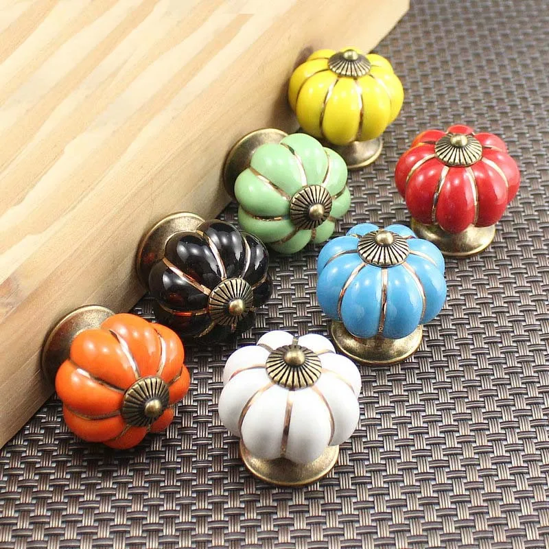 10pcs ceramic pumpkin dresser handle drawer knob pull cabinet cupboard handle knob kids room decorative furniture - Decorative Drawer Knobs 10pcs ceramic pumpkin dresser handle drawer knob pull cabinet cupboard handle knob kids room decorative furniture - Decorative Drawer Knobs