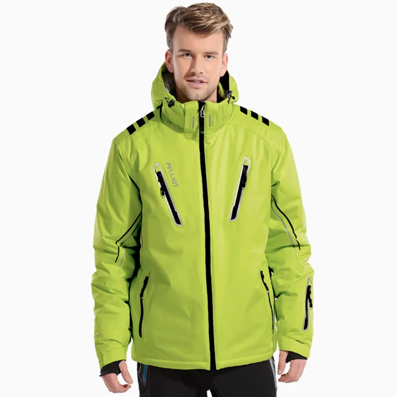 PELLIOT العلامة التجارية الثلوج سترة تزلج الرجال الشتاء سترة على الجليد للماء تنفس الحرارية المحشوة بالقطن سوبر الدافئة سترات التزلج