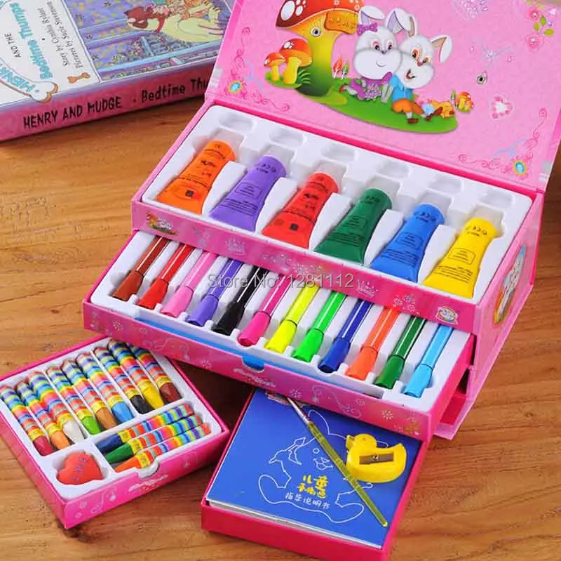 12Sets/lot Painting Gift for Kids Educational Toy Children