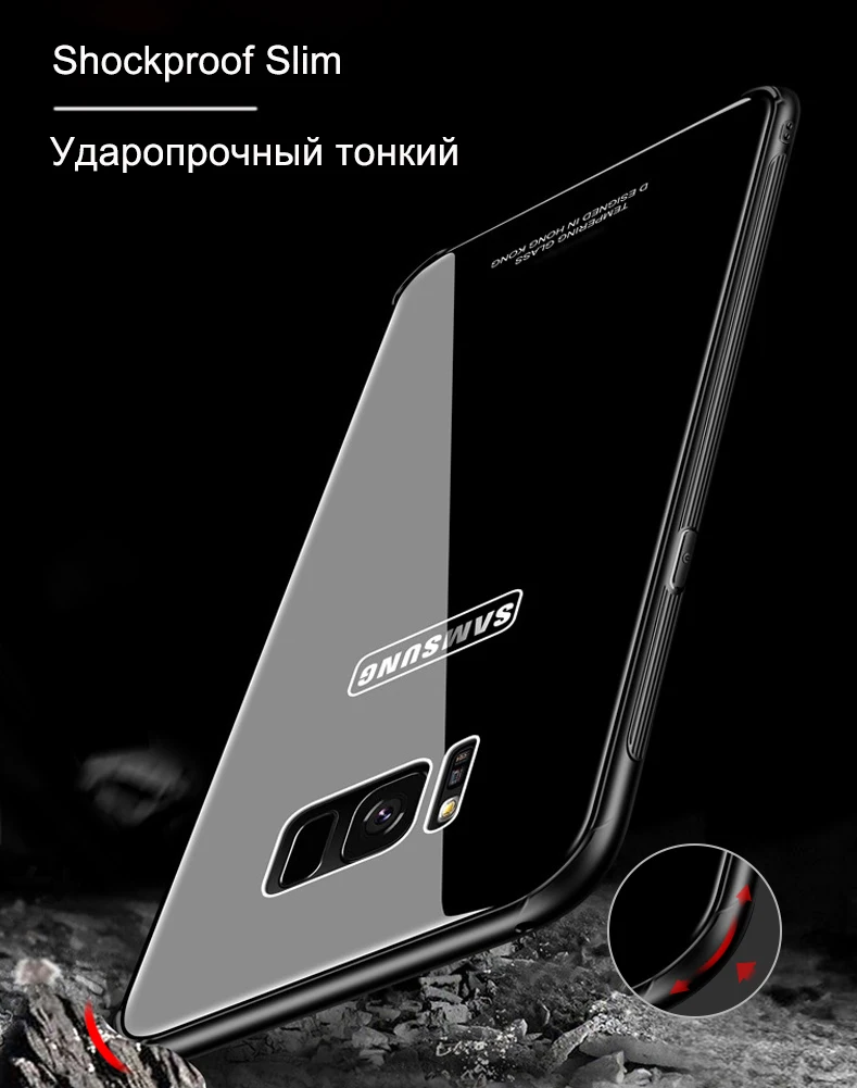 Case for Samsung NOTE 8 S8 Plus Kiitoo Luxury Glass Back Cover Hard Phone Case for Coque Samsung Galaxy S8 Plus Accessories -10
