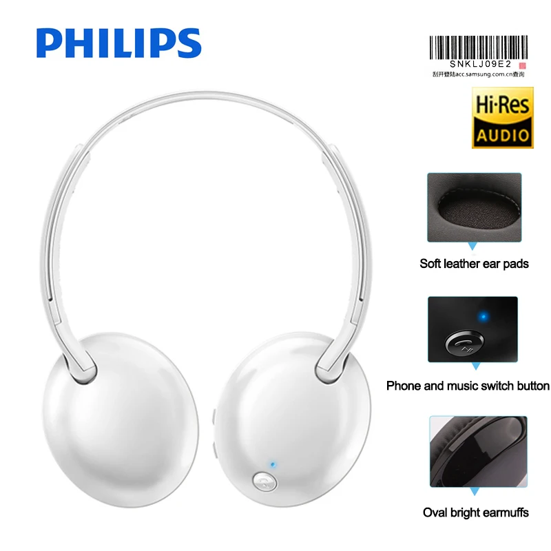 Philips SHB4405 Wireless Headset/Bluetooth Headphones Volume Control