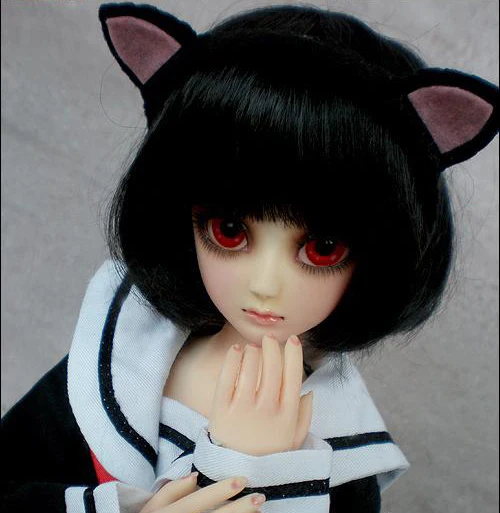 D01-P091 детская игрушка ручной работы 1/3 1/4 аксессуары для кукол BJD/SD кукла черная пудра кошачий ушной ободок головной убор 1 шт