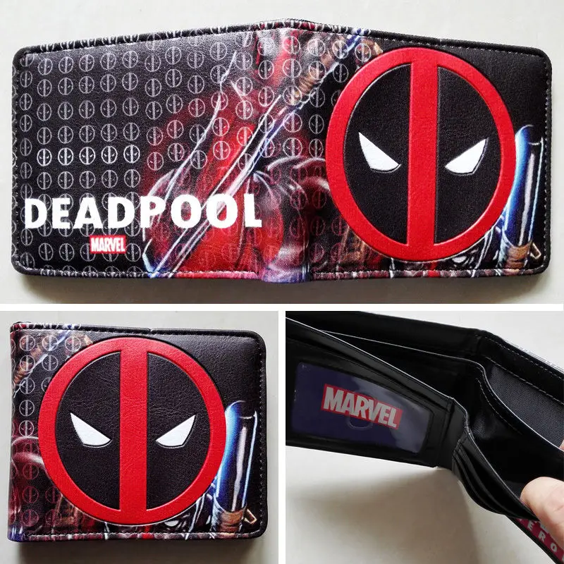 

2018 Marvel X-Men Deadpool Logo 01 wallets Purse Multi-Color Leather New Hot W165