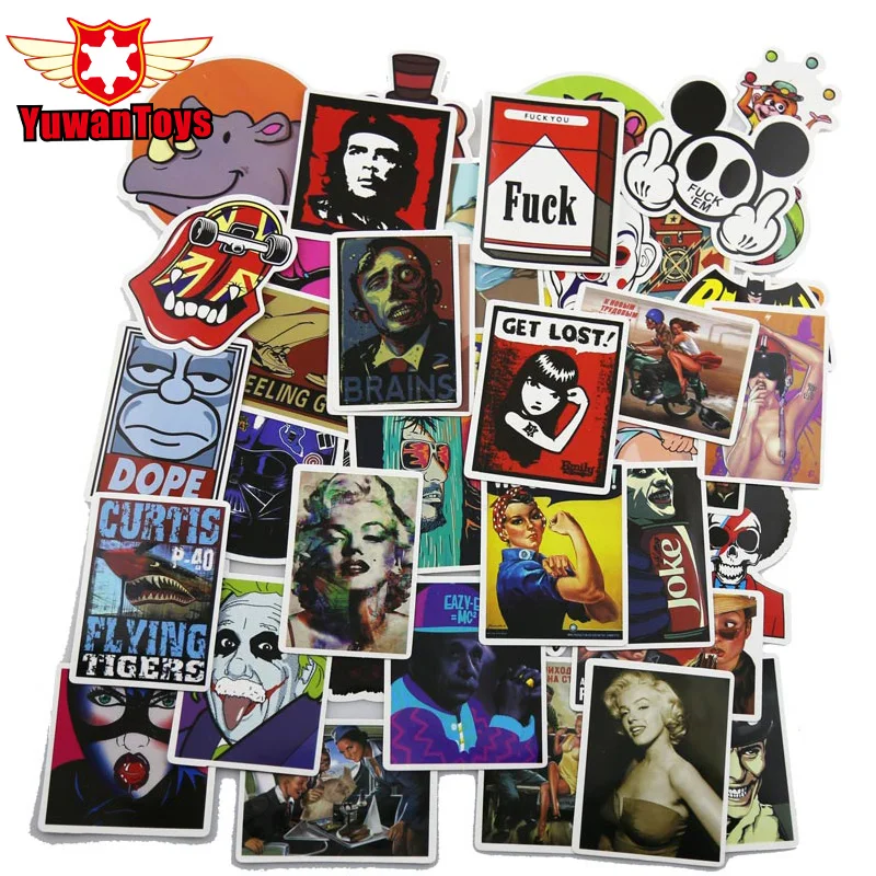 Горячая 50 шт. Прохладный ПВХ водостойкий настенный автомобильный стикер для