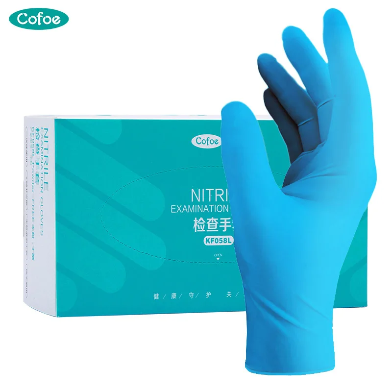 Cofoe Disposable Medical Glove Rubber/Nitrile 100pcs Thin Film Latex Thicken Household Surgical