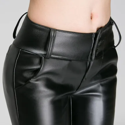 Брюки карандаш женские из ПУ кожи с завышенной талией|fashion trousers|pencil pantswomen fashion pants |