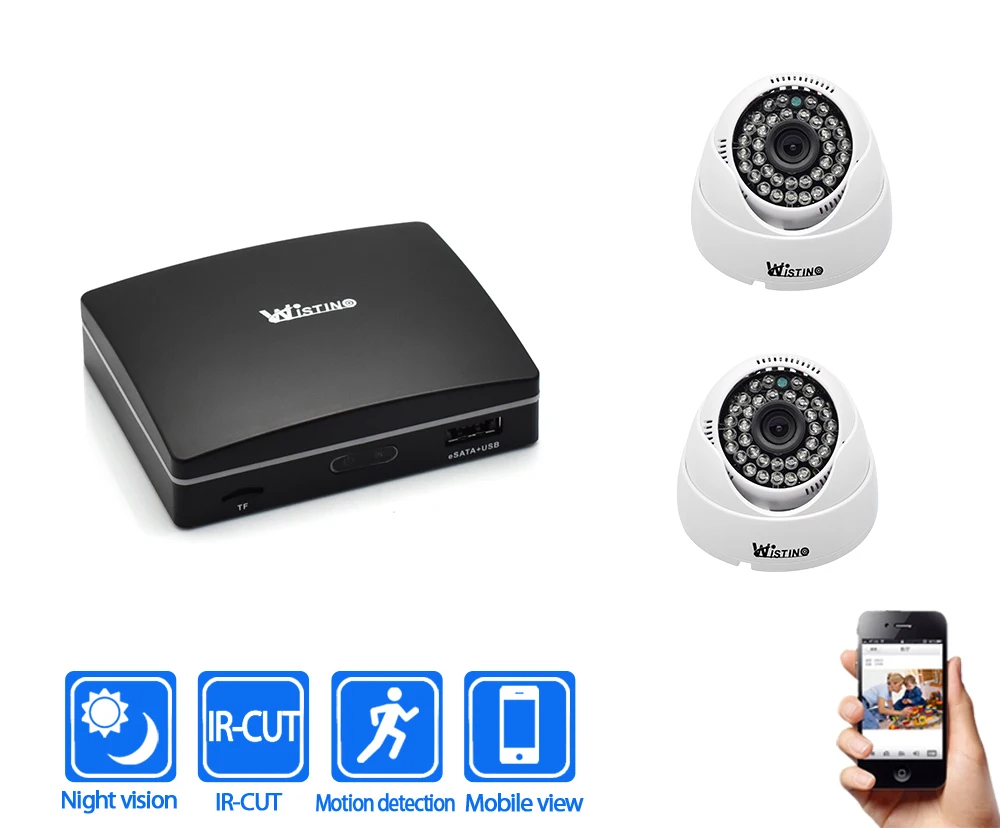 Wistino CCTV System Camera HD 1080P 4CH Mini NVR P2P Security IP Camera Kit Outdoor Video Monitor Kits Surveillance Camera Alarm (2)