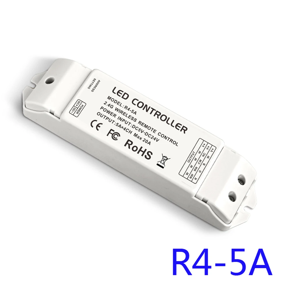 

LTECH R4-5A CV Zone Receiving controller to match work with Wifi-104 WIFI controller Lighting Control System,2.4G DC5-24V MAX20A