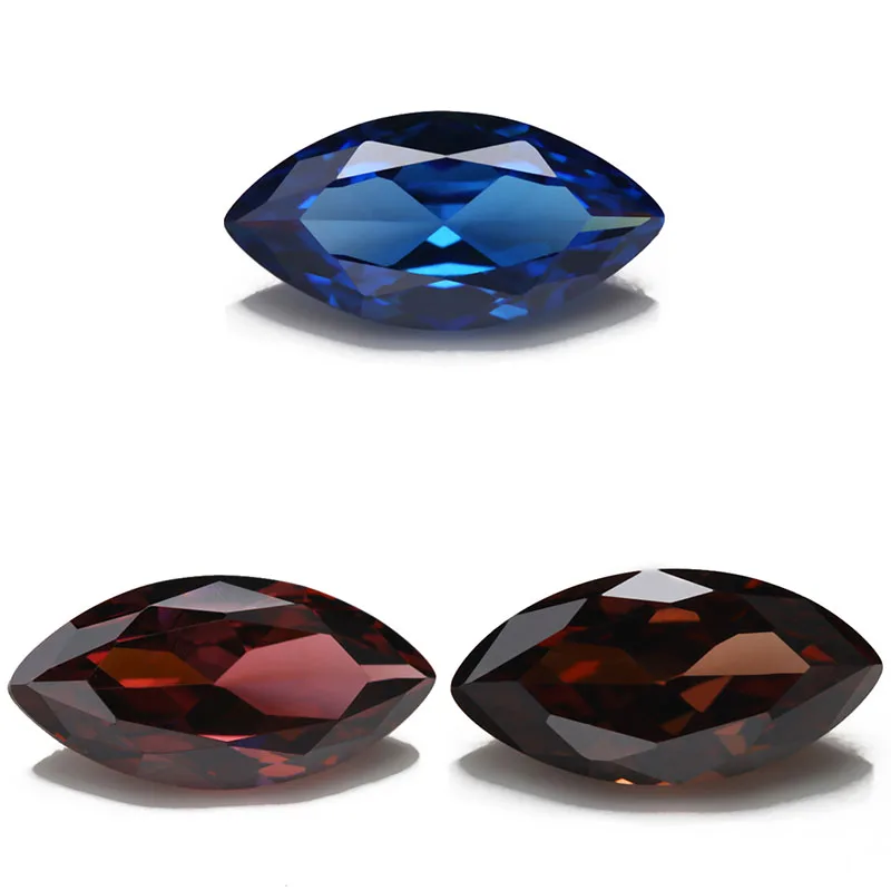 2x4 ~ 8x16 мм Огранка маркиза 5A цвет NewBlue Coffee и Rhodolite синтетический кубический