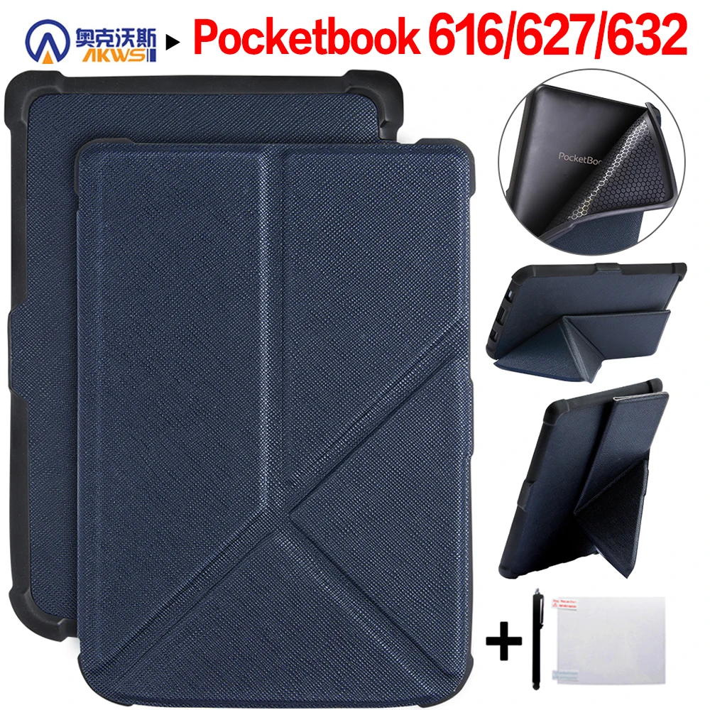 Оригами тонкий смарт чехол для Pocketbook 616/627/632 Basic Lux 2/touch Lux/touch HD 3 + подарок|Чехлы
