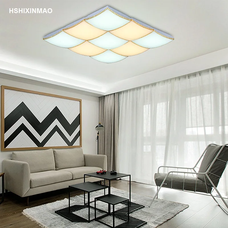 

New modern Life art living room rectangular ceiling lamp led bedroom study square ceiling light AC90-260V