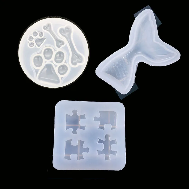 

1PC Claw Bone Fishtail Puzzle Expoxy Necklace Jewelry Pendants Tools Crystal Scale Jewelry Resin Molds for Jewelry Making Tool