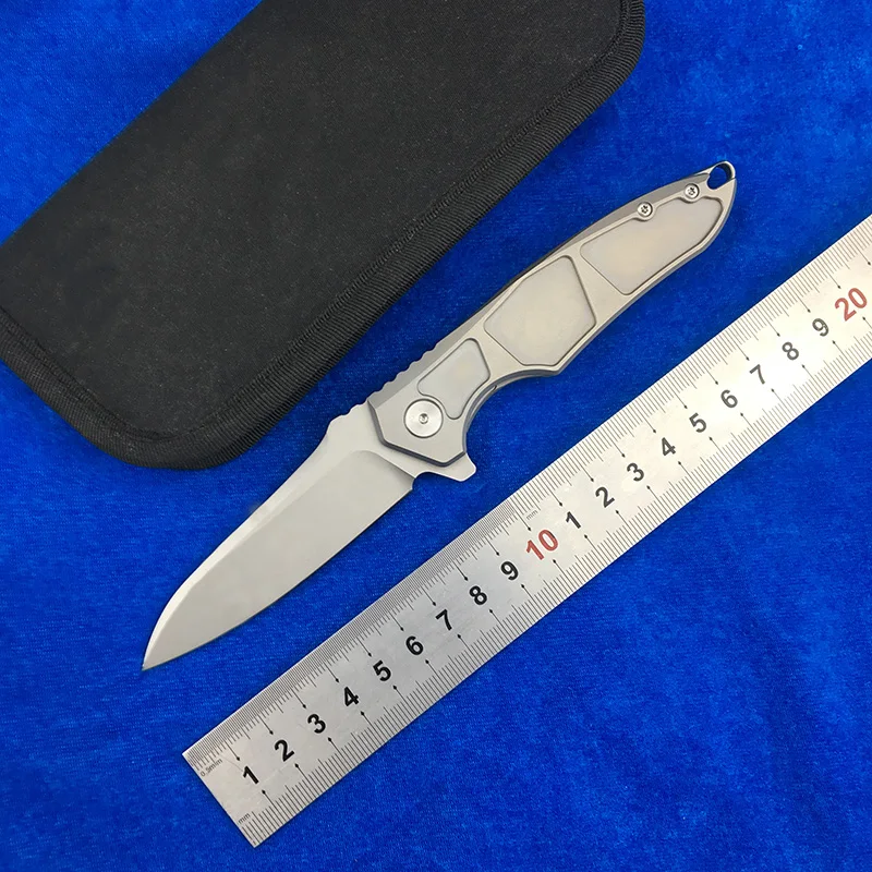 

LEMIFSHE Flipper Folding Knife S35VN blade Titanium alloy handle outdoor camping hunting pocket kitchen fruit Knives EDC Tool