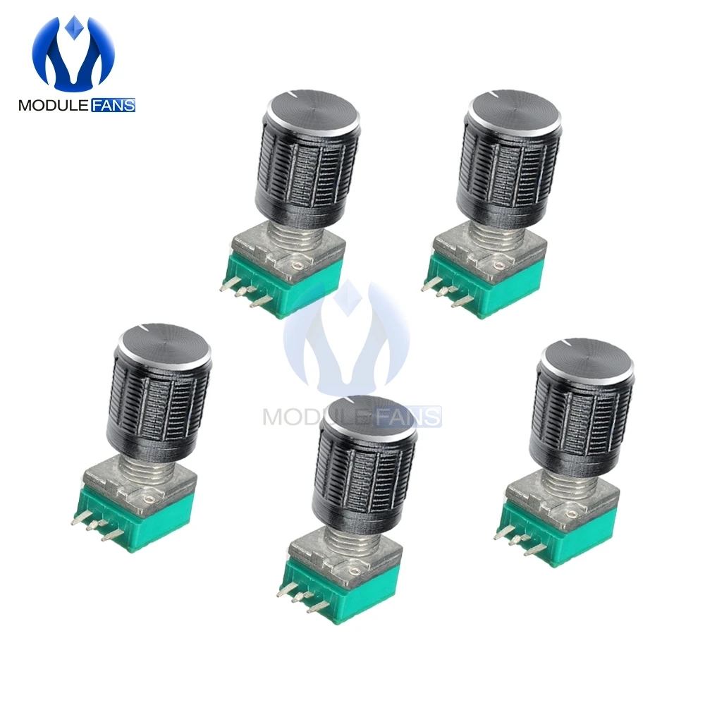 5 шт. вращающийся потенциометр 3 Pin P 6 мм втулка с одним линейным B типом DIY Kit 3PIN