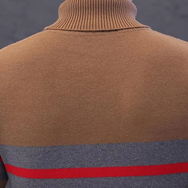 LEFT ROM 2019 New Autumn Winter Men'S Sweater Men'S Turtleneck Solid Color Casual Sweater Men's Sli