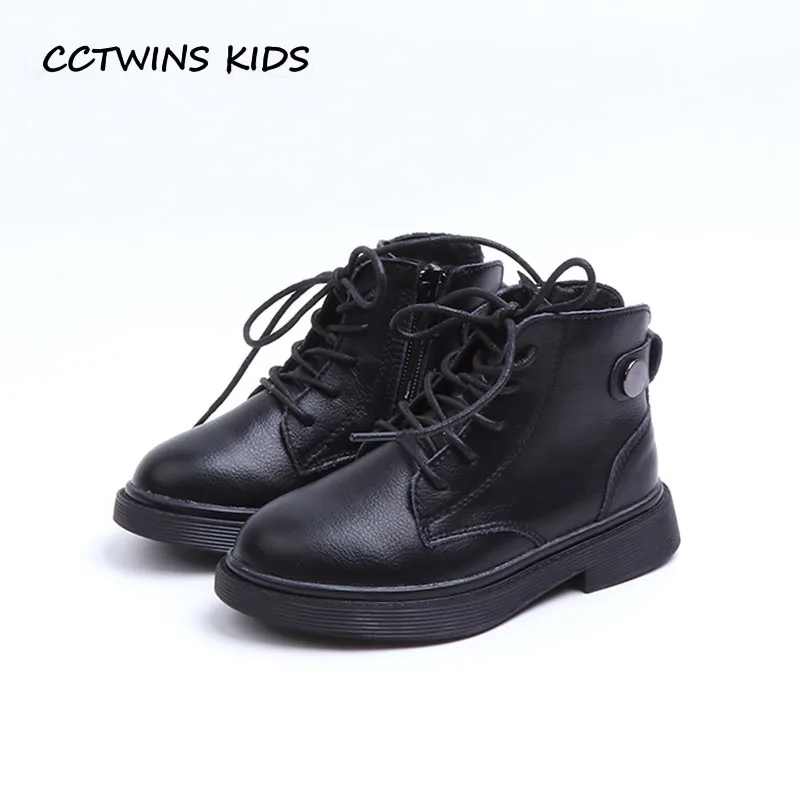 

CCTWINS KIDS 2018 Winter Girl Fashion Martin Boot Children Genuine Leather Warm Shoe Baby Boy Brand Ankle Boot BM085