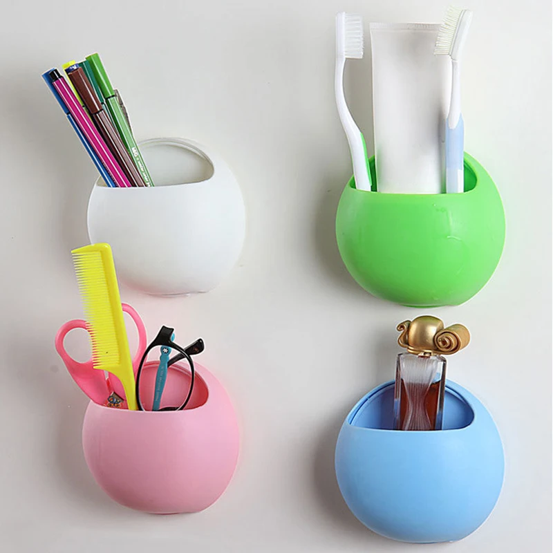 Vacuum Suction Cup Toothbrush Holder Toothbrush Organizer Rack Bathroom Kitchen Wall Mounted